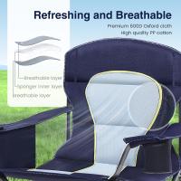 Silla de Camping Plegable de Gran Tamaño Azul Soporte de 450 Libras Silla Deportiva para Césped con Portavasos y Bolsa Térmica - details 22