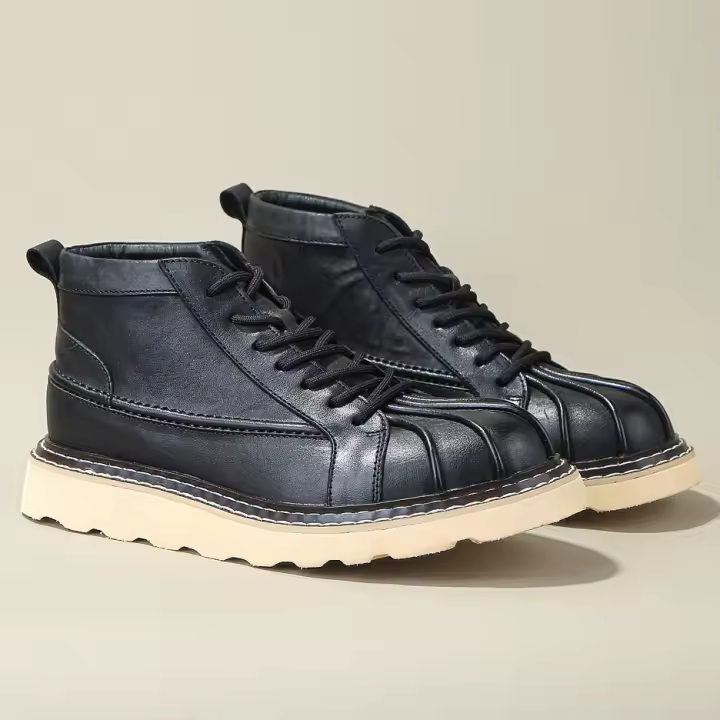 Cuero genuino de alta gama, cabeza de res pura, capa de cuero de vaca, cáscara de cabeza, plataforma, zapatos de cuero. - 1