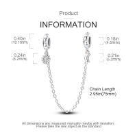 LAZA-cadena de seguridad de Plata de Ley 925 con forma de luna y estrellas, abalorio brillante para pulsera, joyería fina - details 1