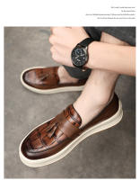 Zapatos de cuero Verano para hombres Jóvenes Estilo británico Mocasines perezosos Zapatos Doudou casuales - details 4