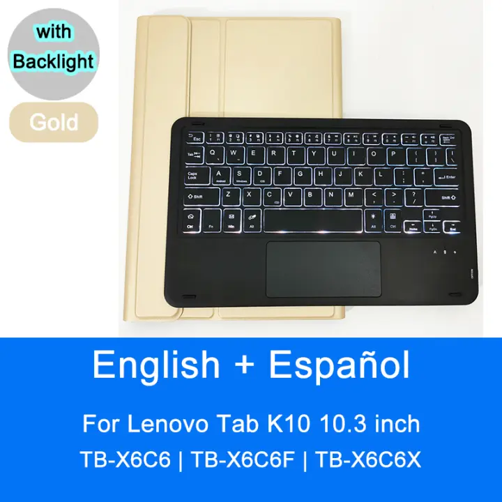 Funda de Teclado Bluetooth para Lenovo Tab K10 10.3 pulgadas TBX6C6 TBX6C6F TBX6C6X Carcasa de Tableta con Pantalla Táctil Material de Cuero Sintético Compatible con Other Laptop Sizes Estilo Sólido - 1