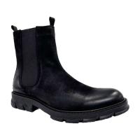 Botas Chelsea de cuero cómodas para hombre, suela suave negra de moda, punta redonda de invierno - details 0