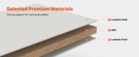 SucceBuy Mesa de comedor redonda de 47 pulgadas, mesa de madera para 2-4 personas, con estante de almacenamiento y patas de metal, gris (solo mesa) - details 1