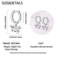 Anillos de pavimentación brillantes de circonita 2025 con lazo de plata pura Original, pendientes para mujer, regalos de joyería de aniversario - details 13