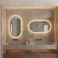 Espejo de Baño Led para montar en la pared, espejo de tocador iluminado ovalado con luces retroiluminadas, espejo de pared sin marco con luces antivaho - details 9