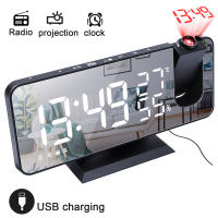 Reloj Digital LED para mesa, despertador electrónico de escritorio, Radio FM, proyector de tiempo, función de repetición, alarma - details 8