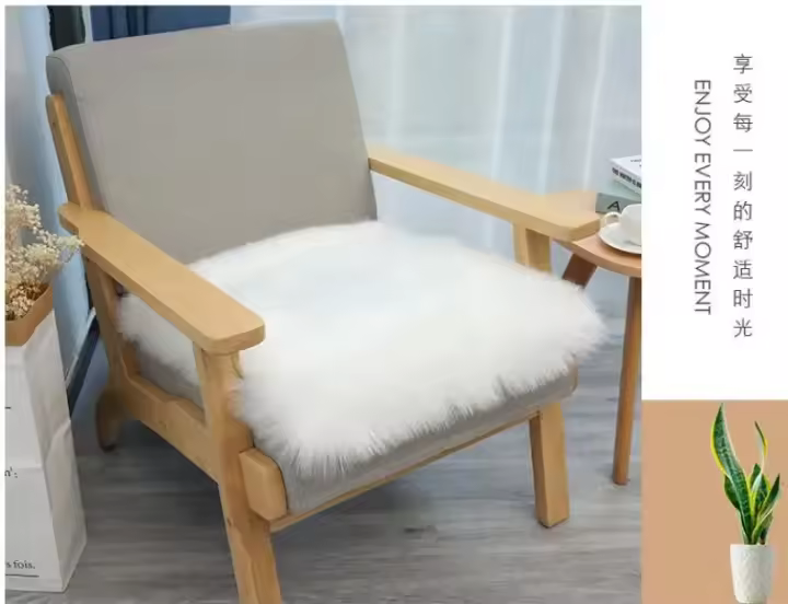 Cojín de felpa de piel sintética para sofá, silla cuadrada pequeña, taburete redondo de mariposa, ventana y suelo, para el hogar - 1