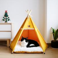 Caseta para mascotas con cojín grueso, tienda de campaña tipo tipi para gatos, lavable, cojín grueso, cama para perros, colchón suave, tienda de campaña plegable para mascotas, uso en interiores. - details 3