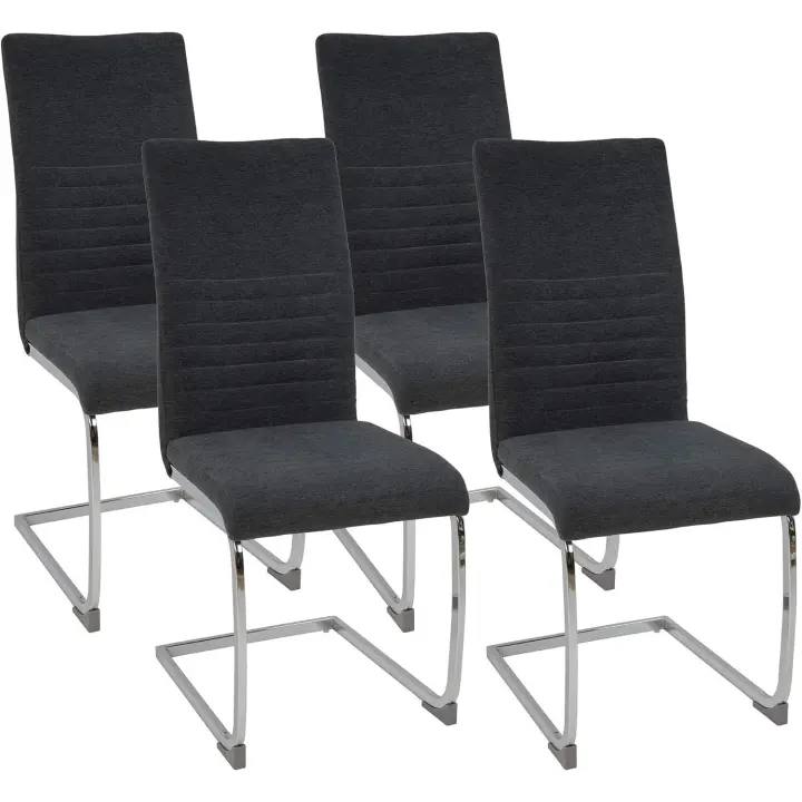 Silla Cantilever Juego de 4 Sillas Gris, SGS probado - 1