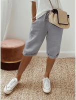 Pantalones Casuales de Verano de Algodón Lino Pantalones Cortos de Moda Callejera para Mujeres - details 12