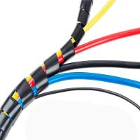 Organizador de alambre en espiral de 6mm y 10m, carcasa de tubo de envoltura, manguitos de Cable, tubo de bobinado negro - details 1
