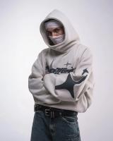 Vintage gótico sudadera con capucha de los hombres Nueva tendencia de la calle alta de América Y2k Harajuku suéter flojo casual de los hombres - details 2