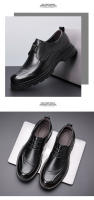 Primera capa de cuero de vaca zapatos de cuero de negocios de la moda masculina de primavera y la comodidad de la cabeza grande de cuero de gama alta boda novio zapatos - details 16