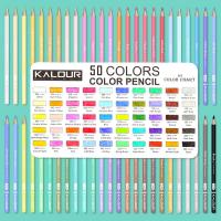 Juego de bocetos de dibujo para estudiantes, lápices de colores al óleo de 50 colores, suministros de arte profesional para artistas - details 3