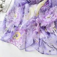 mujer bufanda de gasa Georgette loro Rosa Bandana protector solar playa verano Mantón largo 50*160CM - details 12