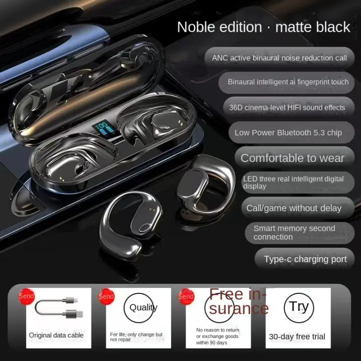 Auriculares inalámbricos con Bluetooth 5,1, cascos con micrófono, Control de botón, reducción de ruido, ganchos para los oídos, para jugadores - 1