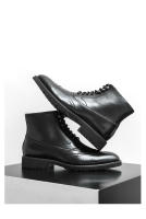 Zapatos de cuero de caña alta botas de hombre con cordones de negocios botas cortas - details 9