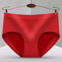 Ropa interior transpirable de cintura media de algodón antibacteriano sin costuras para mujer, talla grande - details 9