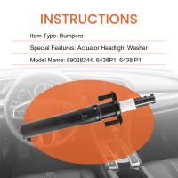 Bomba de arandela para limpieza de faros delanteros, soporte de arandela para Peugeot 207, 307, 607, Citroen C4, C5, 89028244, 6438P1 - details 7