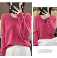 2024 100% Merino pura lana con cuello en V Otoño e Invierno suéter nuevo suéter de cachemira de las mujeres Casual de punto Top DMR201 - details 33