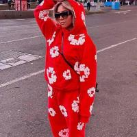 Kapok-Sudadera con capucha holgada de es para parejas, conjunto alto y casual, - details 0
