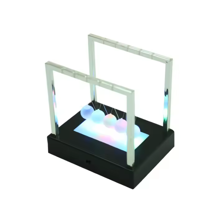 Péndulo de equilibrio luminoso de Newton, adornos creativos de escritorio para decoración del hogar, regalos artesanales de movimiento perpetuo - 1