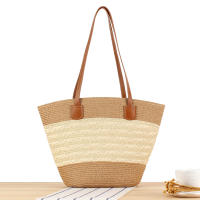 2025 nueva bolsa de mano de gran capacidad a rayas bolsa tejida a mano con textura Premium bolsa de hombro versátil para vacaciones - details 10