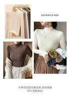 Elegante Suéter de Medio Cuello de Punto para Mujer 2025 Moda Coreana Tops de Punto con Mangas Largas - details 2