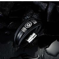 Pulsera tejida multicapa de moda para hombre, pulsera de cuero de acero de titanio con estrella hexagonal - details 4