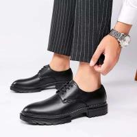 Zapatos de vestir con punta de acero de cuero genuino para hombre y zapatos formales informales sólidos de goma Oxford - details 2