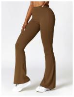 Pantalones de Yoga con Flecos en Forma de V para Mujeres Leggings de Cintura Alta y Pierna Ancha para Gimnasio y Deportes Pantalones de Baile - details 5