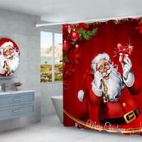 Juego de Cortina de Ducha Navideña de 4 Piezas Estera Antideslizante, Tapa de Olla, Alfombra de Baño Regalos Ideales para Familia, Amigo, Vecino - details 4