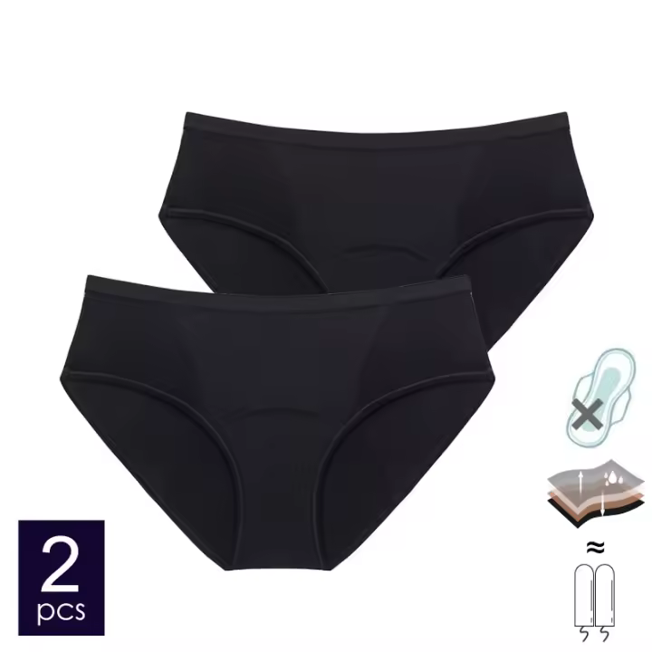 Calzoncillos de encaje de algodón para mujer, en dos piezas - 1