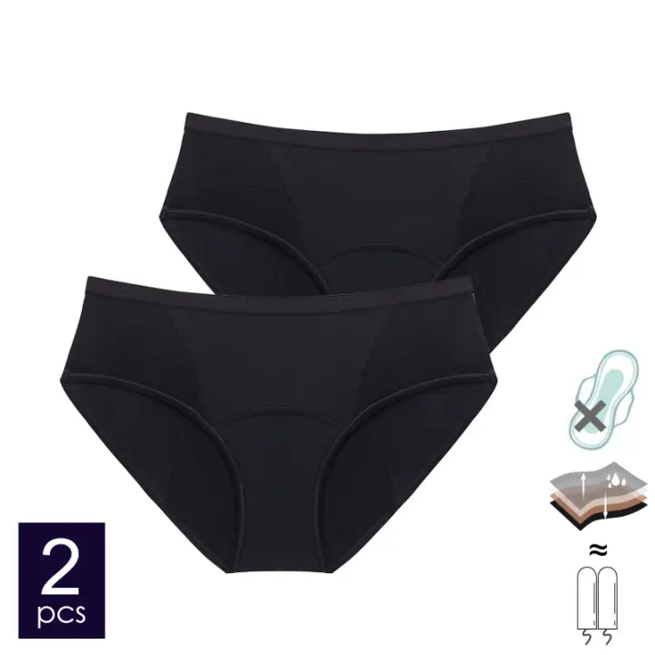 Calzoncillos de encaje de algodón para mujer, en dos piezas - 1