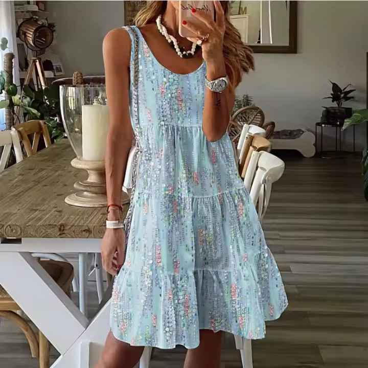 Vestido estampado de mujer, vestidos femeninos de moda informal de verano - 1