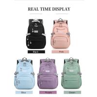 Mochila escolar para chicas adolescentes, morral sencillo de color sólido para mujer, morral escolar juvenil - details 7