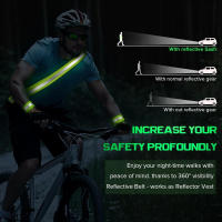 Reflective Sash for Walking at Night, High Visibility Reflective Running Gear with 2 Pcs Reflective Armbands - details 1