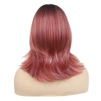 Pelucas en capas ombré gris oscuro con flequillo, extensión de cabello, peluca Bob en capas recta falsa, cabello sintético corto transpirable destacado - details 8