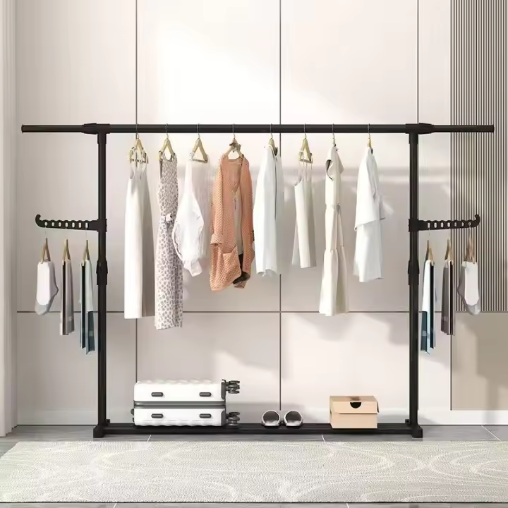 Colgador de tela de pie para medallas, secador de ropa ajustable para interiores, perchas plegables para habitación, estantes de secado - 1