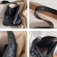 Bolso de hombro de cuero PU Vintage para mujer, bolso Hobo de gran capacidad, bolso de oficina, bolsos de compras simples informales, moda de invierno - details 20