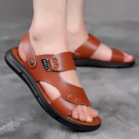 Sandalias de verano para hombre, cómodas sandalias de cuero con plataforma para exteriores, suela suave antideslizante, zapatos informales de trekking para verano, zapatos de playa para niño - details 9