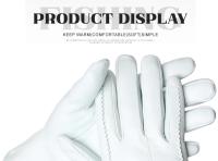 Guantes de piel de oveja para mujer, manoplas cortas de terciopelo fino para pantalla táctil, de cuero, de buena calidad, para invierno, 2226 - details 52