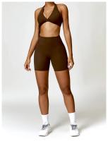 Pantalones cortos de Yoga sin costuras para mujer, mallas deportivas de LICRA de cintura alta, suaves, para gimnasio y entrenamiento - details 17