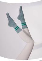 Calcetines de yoga de algodón tipo toalla con rayas de punto de silicona antideslizantes para mujer, cálidos, para pilates, con agarre, tipo tripulación. - details 18