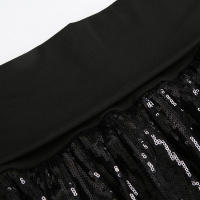 BUNO-falda escalonada de lentejuelas para mujer, falda acampanada de estilo gótico negro Y2K, ropa para discoteca, minifalda elegante Vintage para fiesta de verano - details 8