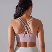 Sujetador de yoga para mujer, ropa interior que absorbe los golpes, correas cruzadas para los hombros, top corto Fiess, deportes a prueba de golpes - details 17