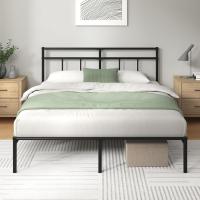 Elias 135x190 cm - Somier de Metal con cabecero - Altura 30 cm - Cama con somier de láminas de Metal - Fácil Montaje - Espacio de Almacenamiento Debajo de la Cama - Diseño Moderno - Negro - details 0