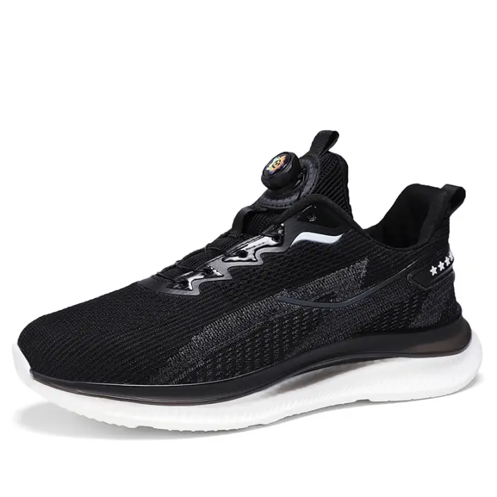 Zapatos de malla de seda de pescado, zapatillas para correr con amortiguación y hebilla giratoria para hombres y mujeres - 1