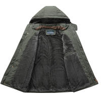 Abrigo de Invierno de Moda para Hombres CHAIFENKO Abrigo de Vellón Grueso con Múltiples Bolsillos - details 5