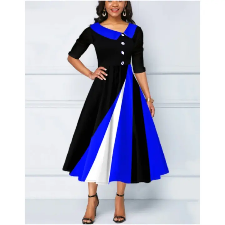 Vestido largo casual para mujer, moda de otoño. - 1